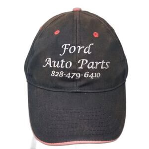 Hit Wear Ford Auto Parts Baseball Cap Black Red OS Embroidered Strapback Hat